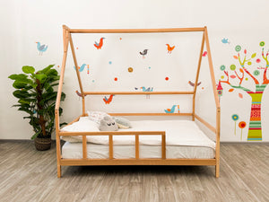 Twin bed kids - House Bed Frame with Legs- Wooden Loft Toddler Bed (Model 1)