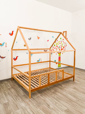 House Bed for Kids with Legs – Montessori Style Wooden Frame (Model 2)