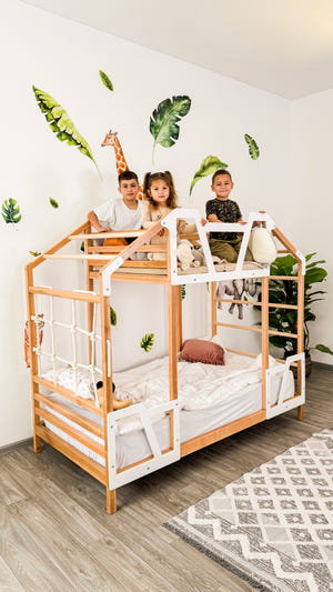 Toddler Tower Bed - Montessori Gym Bed - Play Tower Loft Bed