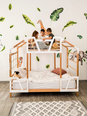 Toddler Tower Bed - Montessori Gym Bed - Play Tower Loft Bed