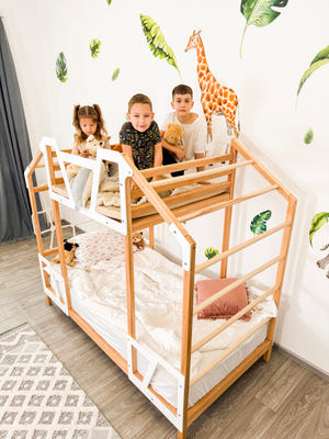 Toddler Tower Bed - Montessori Gym Bed - Play Tower Loft Bed
