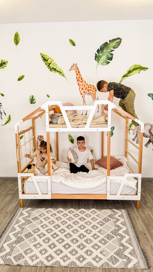 Toddler Tower Bed - Montessori Gym Bed - Play Tower Loft Bed
