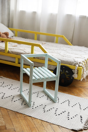 Montessori Wood Chair for Boy Room (Chair Cube)