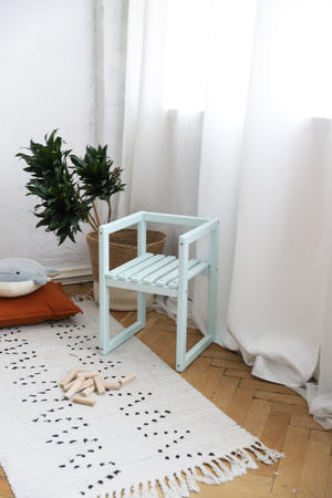 Montessori Wood Chair for Boy Room (Chair Cube)