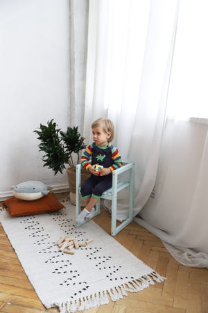 Montessori Wood Chair for Boy Room (Chair Cube)