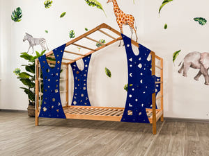 Kletterbett für Kletterbeine und Sprossenbett – Einzelbett für Kleinkinder – Montessori-Bett groß
