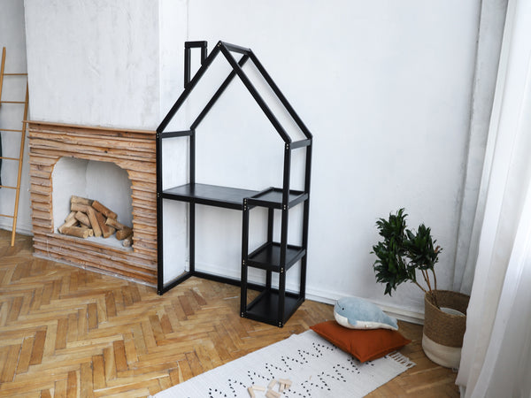 Kids House Learning Table with Shelves, фото 6