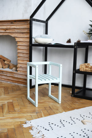 Montessori Wood Chair for Boy Room (Chair Cube)