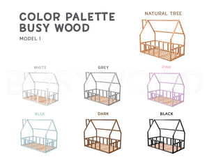 Toddler Play Bed with Slats – Montessori Climbing Bed (Model 1)