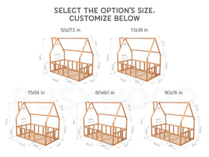 Toddler Play Bed with Slats – Montessori Climbing Bed (Model 1)