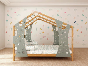 Monkey Gym Montessori-Bett mit Kletterelementen und Lattenrost