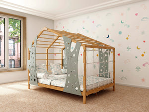 Monkey Gym Montessori-Bett mit Kletterelementen und Lattenrost