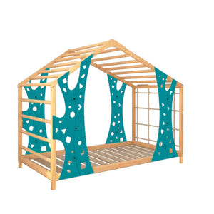 Monkey Gym Montessori-Bett mit Kletterelementen und Lattenrost