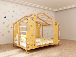 Monkey Gym Montessori-Bett mit Kletterelementen und Lattenrost