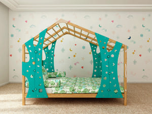 Monkey Gym Montessori-Bett mit Kletterelementen und Lattenrost