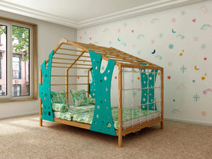 Monkey Gym Montessori-Bett mit Kletterelementen und Lattenrost
