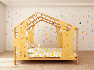 Monkey Gym Montessori-Bett mit Kletterelementen und Lattenrost