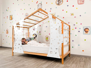 Montessori Kletterbett für Kinder - BUSYWOOD Monkey Bed mit Füßen und Lattenrost