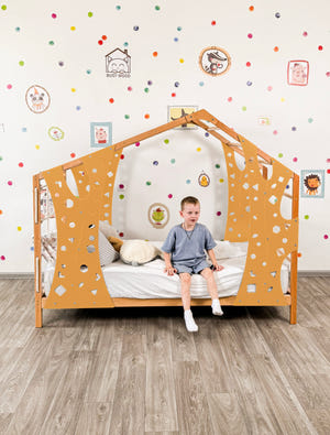 Toddler Monkey Bed for Climbing Legs & Slats