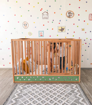 Oasis Montessori Toddler Floor Bed – Wooden Bed with High Safety Rails
