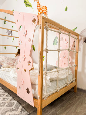 Toddler Stars Bed with Legs&Slats - Climbing Twin Bed - Montessori Gym Bed