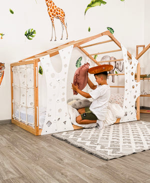 Doppel-Hochbett – Kreatives Doppeldesign zum Schlafen & Spielen (Affenhimmelbett)