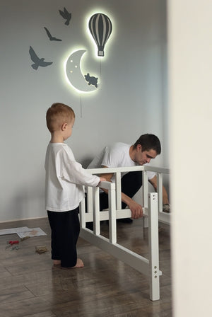 Queen Size Bed Frame - Scandinavian Bed Frame with Legs for Kids (Model 10)