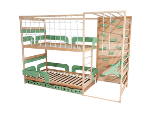 Kids Montessori Jungle Bed Set - Toddler Bed - Bunk Bed for Kids | Twin 75x38 in size