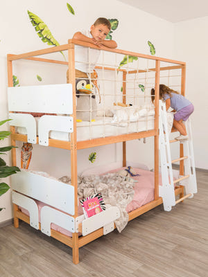 Toddler Twin Bunk Bed - Montessori Gym Bed - Twin Over Twin Bunk Bed (Ursa Minor Bed)