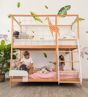 Toddler Twin Bunk Bed - Montessori Gym Bed - Twin Over Twin Bunk Bed (Ursa Minor Bed)