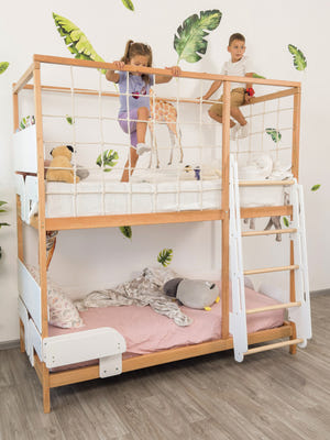Toddler Twin Bunk Bed - Montessori Gym Bed - Twin Over Twin Bunk Bed (Ursa Minor Bed)