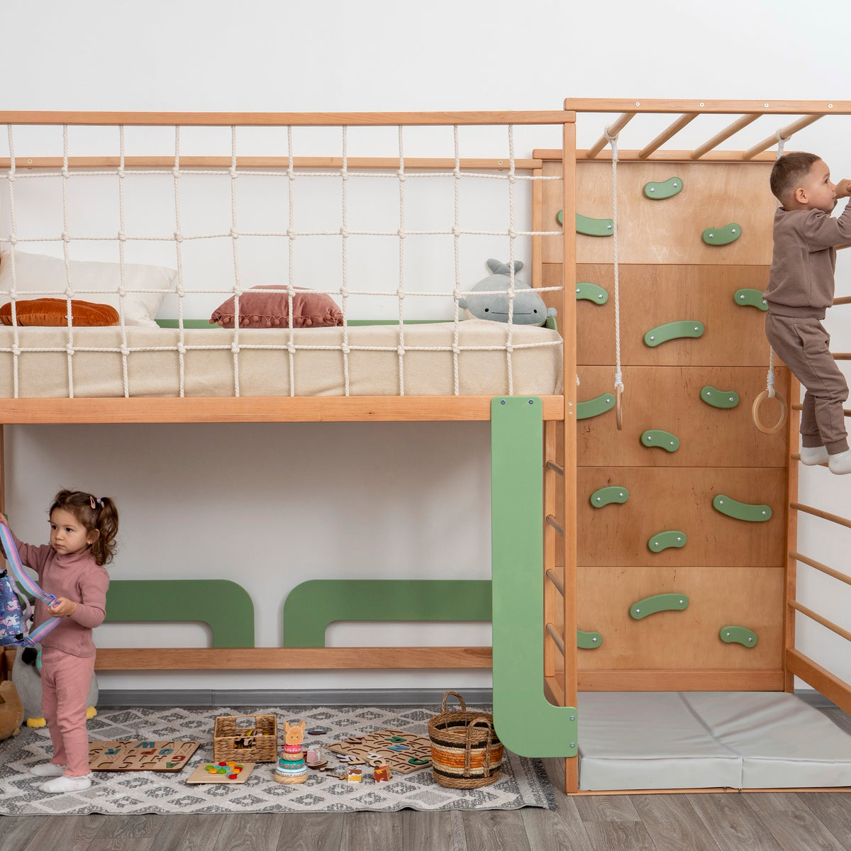 Montessori Jungle Climber Bed - Twin Loft Bed - Toddler Bed