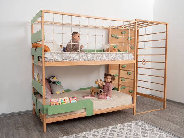 Kids Montessori Jungle Bed Set - Toddler Bed - Bunk Bed for Kids | Twin 75x38 in size, фото 4