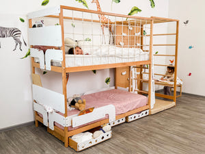 Eco-Friendly Montessori Jungle Bed - Bunk Bed with Optional Table & Drawers