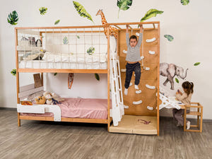 Eco-Friendly Montessori Jungle Bed - Bunk Bed with Optional Table & Drawers