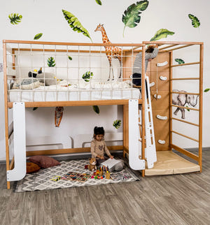 Montessori Jungle Climber Bed - Twin Loft Bed - Toddler Bed