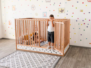 Toddler Floor Bed with Extra-High 50-Inch Rails (Oasis XL Bed)