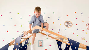 Toddler Montessori Climbing Bed with Double Pet Space Underneath (BusyPet Duo Bed)