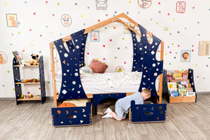 Wooden Kids Climbing Bed with Dog Bed Underneath (BusyPet Buddy Bed)