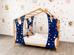 Kletterbett für Kletterbeine und Sprossenbett – Einzelbett für Kleinkinder – Montessori-Bett groß