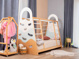 Montessori wood Gym Bed Wave