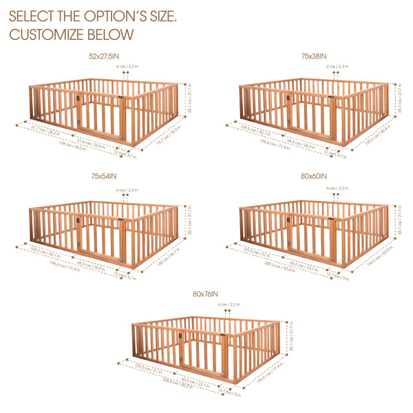 Crib for boy Floor bed Playpen (Model 6.2)