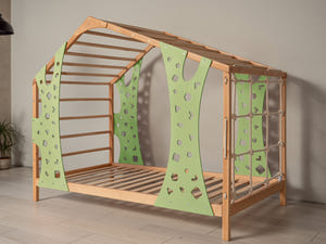 Monkey Bed for Climbing Legs & Slats Gym Bed - Twin Toddler Bed - Montessori Bed Full