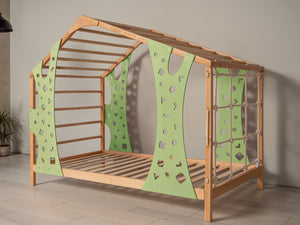 Monkey Bed for Climbing Legs & Slats Gym Bed - Twin Toddler Bed - Montessori Bed Full