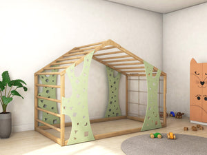 Montessori Climbing Bed Monkey - Twin Floor Bed - Toddler Full Bed - Jungle Gym Bed by BUSYWOOD