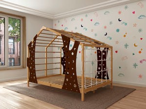 Monkey Climbing Bed for Toddlers with Legs & Slats