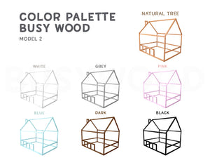 Twin bed kids - Montessori Climbing Frame - Canopy Bed (Model 2)