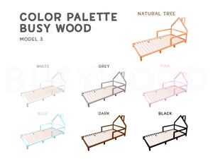 Montessori toddler house frame bed with legs (Model 3)