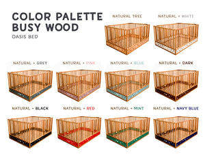 Toddler Safety Bed – Wooden Bed with Extra High Rails and Slatted Base (Oasis Bed)