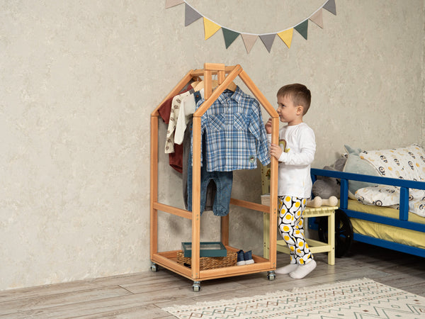 Wooden House for Children clothes